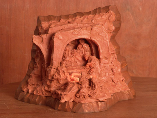 Traditional bethlehem (nativity scenes) from baked clay - 20 x 25 x 20 cm