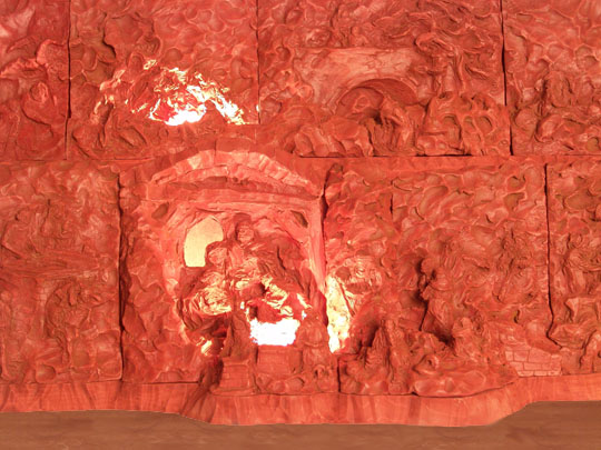 Tradiční betlém z pálené hlíny -detail